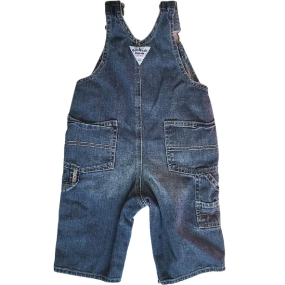 OSHKOSH B'GOSH Vestbak Blue Jean Bib Overalls - Infant Boy's 12 Months